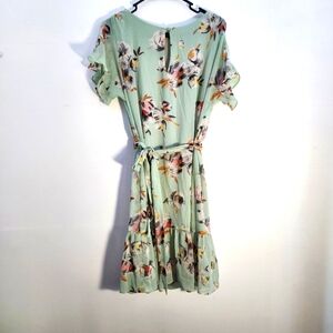 Ralph Lauren Black Label Floral Green Dress Size 8